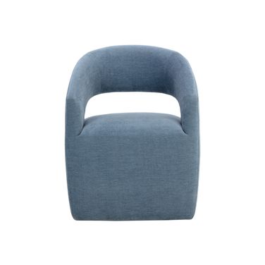Lloret Wheeled Dining Armchair In Danny Iceberg