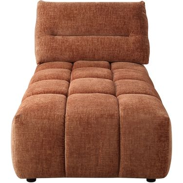 Loanna Modular Chaise In Coral Red Linen