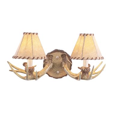Lodge 2L Antler Wall Light In Noachian Stone