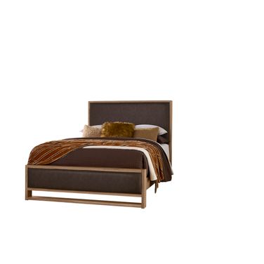 Lodge and Loft King Upholstered Bed In Sedona Brown and Blond Oak