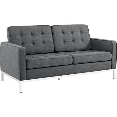 Loft Gray Upholstered Fabric Loveseat