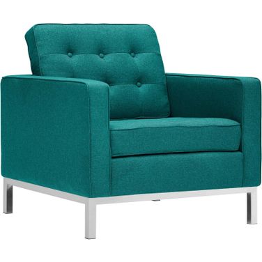 Loft Teal Upholstered Fabric Arm Chair