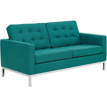Loft Teal Upholstered Fabric Loveseat