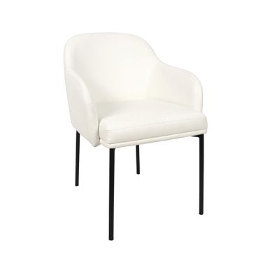 Loft Vegan Leather Metal Armchair Set of 2 In Ivory