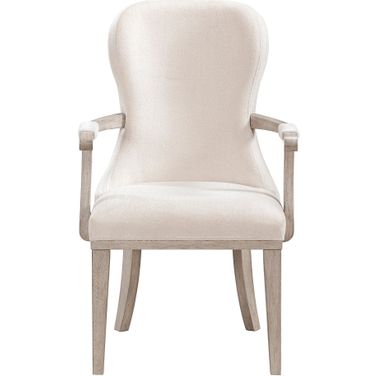Lofton Arm Chair Set of 2 In Beige and Natural