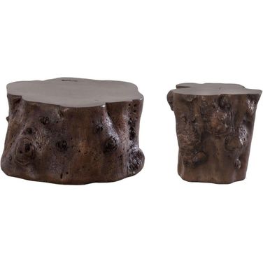 Log Bronze Occasional Table Set