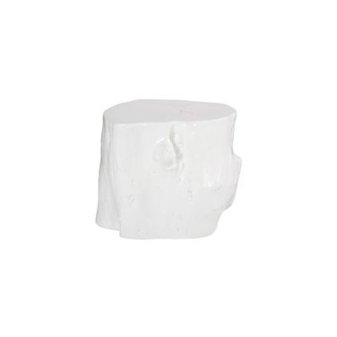 Log Large Stool with Gel Coat In White