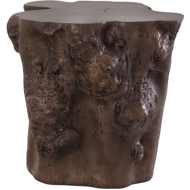 Log Side Table In Brown