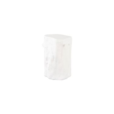Log Small Stool with Gel Coat In White