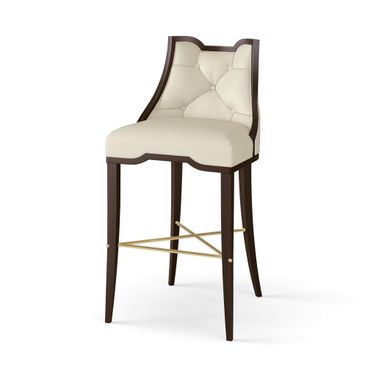 Logan Leather Barstool In Walnut