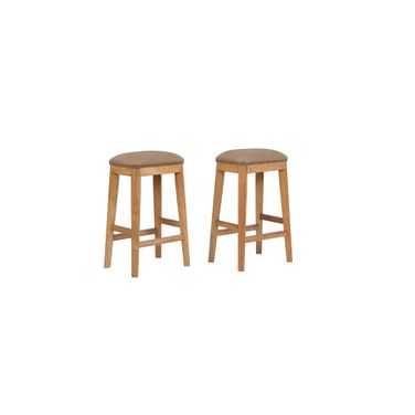 Logan's Edge 24 Inch Saddle Stool In Natural - Set of 2