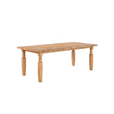 Logan's Edge Leg Dining Table with Live Edge In Natural