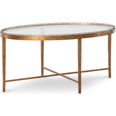 Logan Small Oval Cocktail Table 40 x 26 In Gold