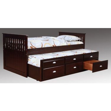 Logans Captain's Twin Over Twin Bed In Merlot