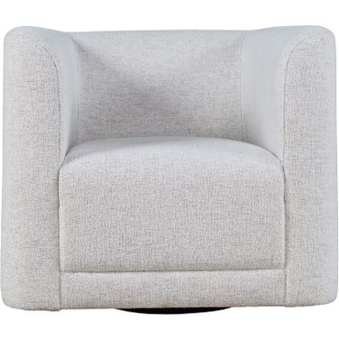 Lola Barrel Swivel Upholstered Accent Armchair In Natural and Beige