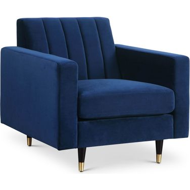 Lola Velvet Chair In Navy