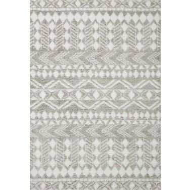 Loloi II Bliss Shag Grey and White 2'-7" x 12'-0" Runner Rug BLISBLS-05GYWH27C0