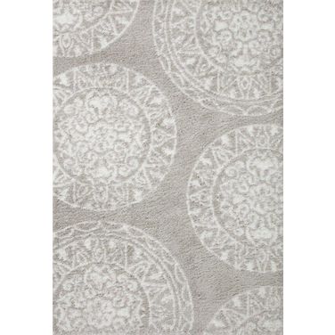 Loloi II Bliss Shag Grey and White 2'-7" x 12'-0" Runner Rug BLISBLS-06GYWH27C0