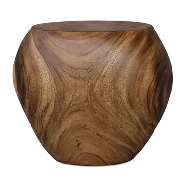 Lomas Solid Wood Accent Stool In Woodtone