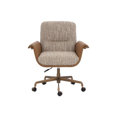 Lomax Office Chair In Holden Dusty Greige and Milliken Cognac