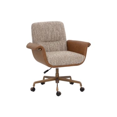 Lomax Office Chair In Holden Dusty Greige and Milliken Cognac
