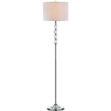 Lombard Clear 60 Inch Street Floor Lamp with White Shade