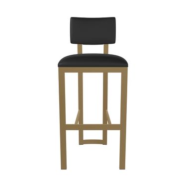 London 26 Inch Counter Height Stool In Milky Gold and Licorice Black