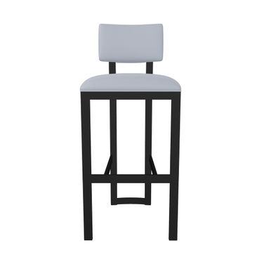 London 30 Inch Bar Height Stool In Sable Onyx and Charcoal Gray