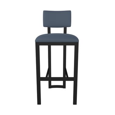 London 30 Inch Bar Height Stool In Sable Onyx and Midnight Blue