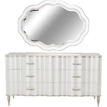 London Place Dresser With Mirror In Creamy Pearl