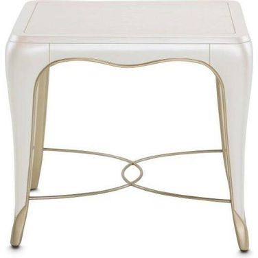 London Place Rectangular End Table In Creamy Pearl