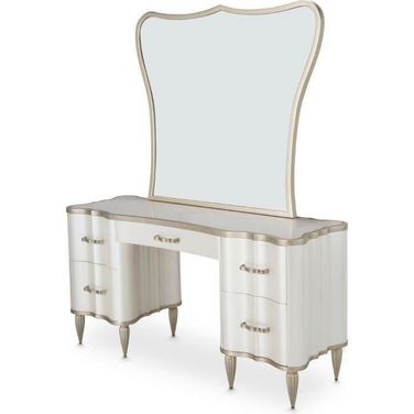 London Place Vanity With Mirror In Creamy Pearl