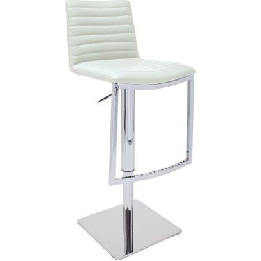 London Swivel Hydraulic Barstool In Pearl White