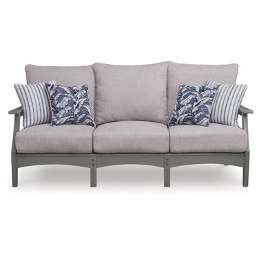 Lone View Bay Outdoor Sofa with Cushion In Gray by Ashley