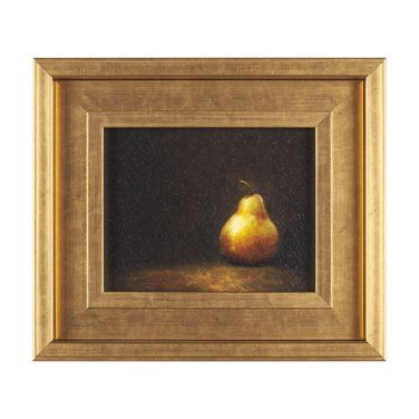 Lonely Pear Wall Art In Dark Brown and Yellow