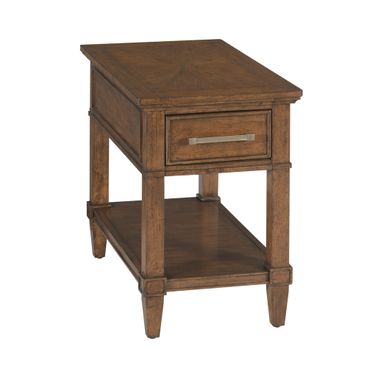 Longham Charging Chairside Table In Warm Auburn