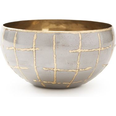 Loom Medium Bowl In Silver and Brass