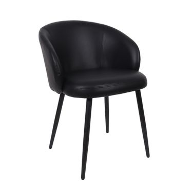 Looma Vegan Leather Metal Side Chair Set of 2 In Black