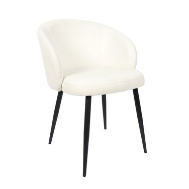 Looma Vegan Leather Metal Side Chair Set of 2 In Ivory