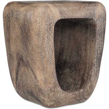 Loophole Bleached Wash Accent Stool In Woodtone
