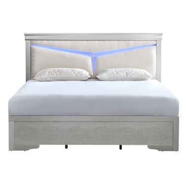 Lorana Queen Bed In Silver Champagne