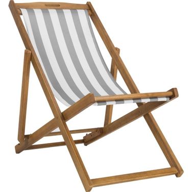 Loren Grey and White Striped Foldable Sling Chair Set of 2