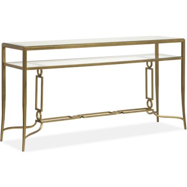 Lorena Rectangular Sofa Table In Burnished Brass