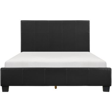 Lorenzi Black Queen Upholstered Platform Bed
