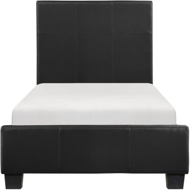Lorenzi Black Twin Upholstered Platform Bed
