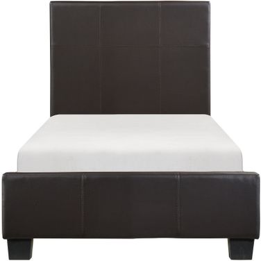 Lorenzi Dark Brown Twin Upholstered Platform Bed