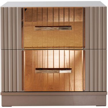 Lorenzo Gold Detailed Nightstand In Gray