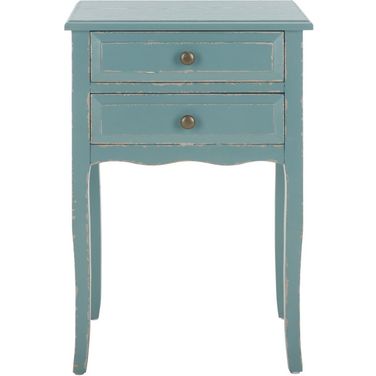 Lori Slate Green End Table with Storage Drawers