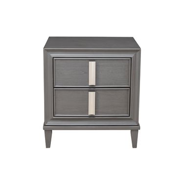 Lorraine 2 Drawer Nightstand In Dark Grey