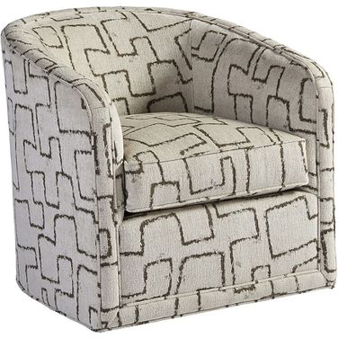 Los Altos Colton Swivel Chair In White And Brown